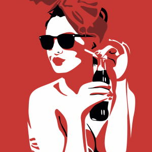 Femme au soda rouge