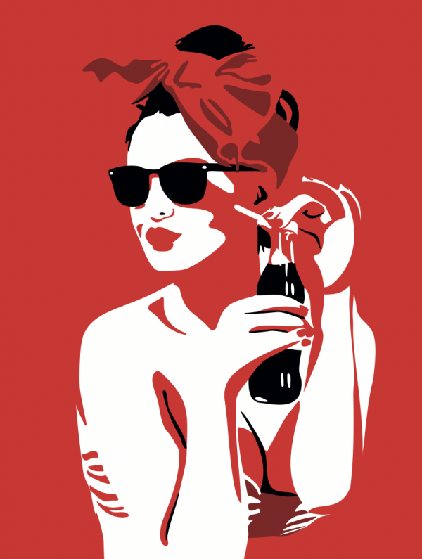 Femme au soda rouge